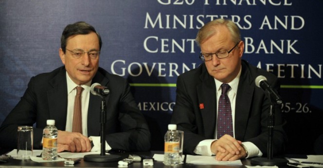 p-020415-00-03h Snart ännu mäktigare? ECB-chefen Mario Draghi och EU:s ekonomikommissionär Olli Rehn. Bild: EC Audiovisual Service