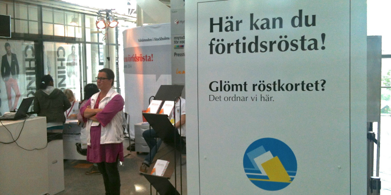 Förtidsröstning i Globen 17 maj 2014. Foto: Örjan Benzinger