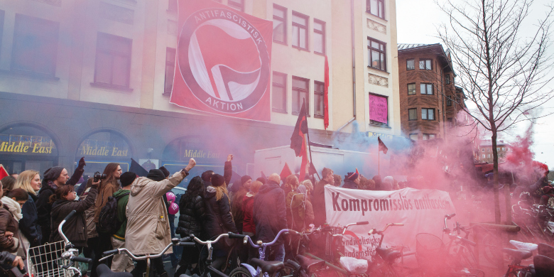 Bilden är tagen under tidigare demonstrationer i Malmö och har ingenting med helgens händelser att göra. Bild: News Öresund/ Johan Wessman