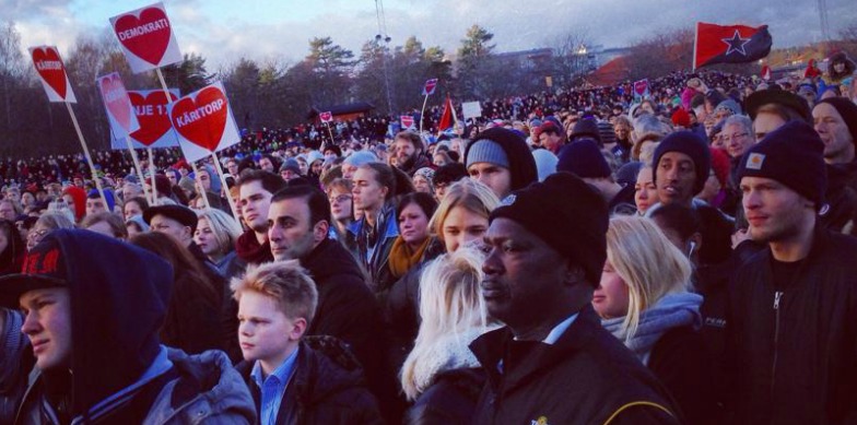 Manifestation mot rasism. Kärrtorp 22 december. Foto: Vesna Prekopic