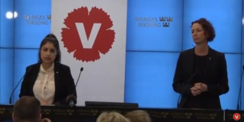 Skärmbild från presskonferens.