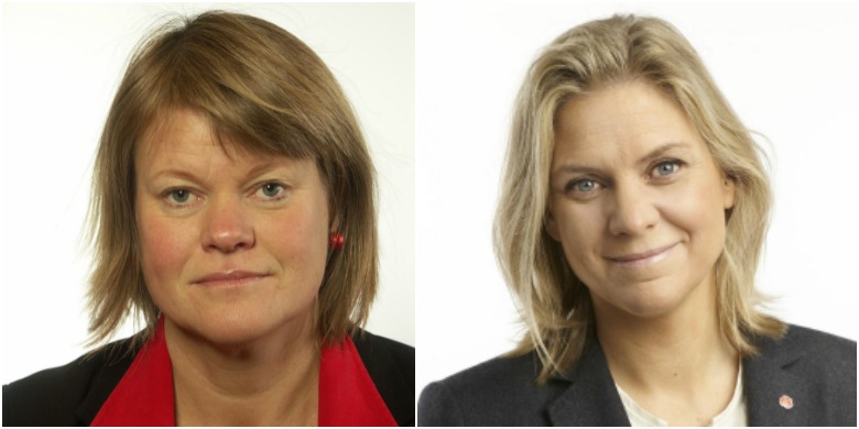 Ulla Andersson och Magdalena Andersson. Bild: Vänsterpartiet/Socialdemokraterna