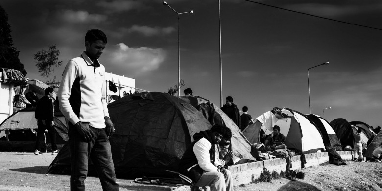 Moria, Lesbos, januari 2016 Foto: Martin Leveneur