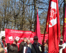 Första maj demonstrationståg, humlegården 2012