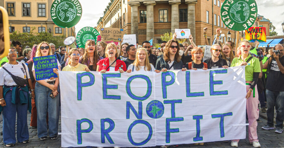 Protest för klimatet.