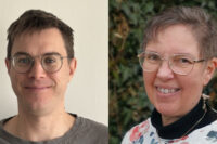 Två porträttfoton i ett kollage, till höger ett ansikte av en man med glasögong, till vänster en kvinna med glasögon.