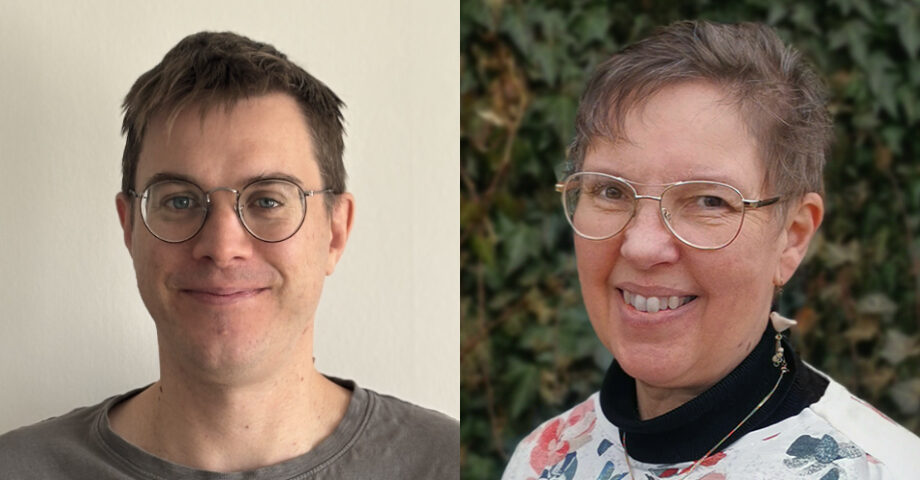 Två porträttfoton i ett kollage, till höger ett ansikte av en man med glasögong, till vänster en kvinna med glasögon.